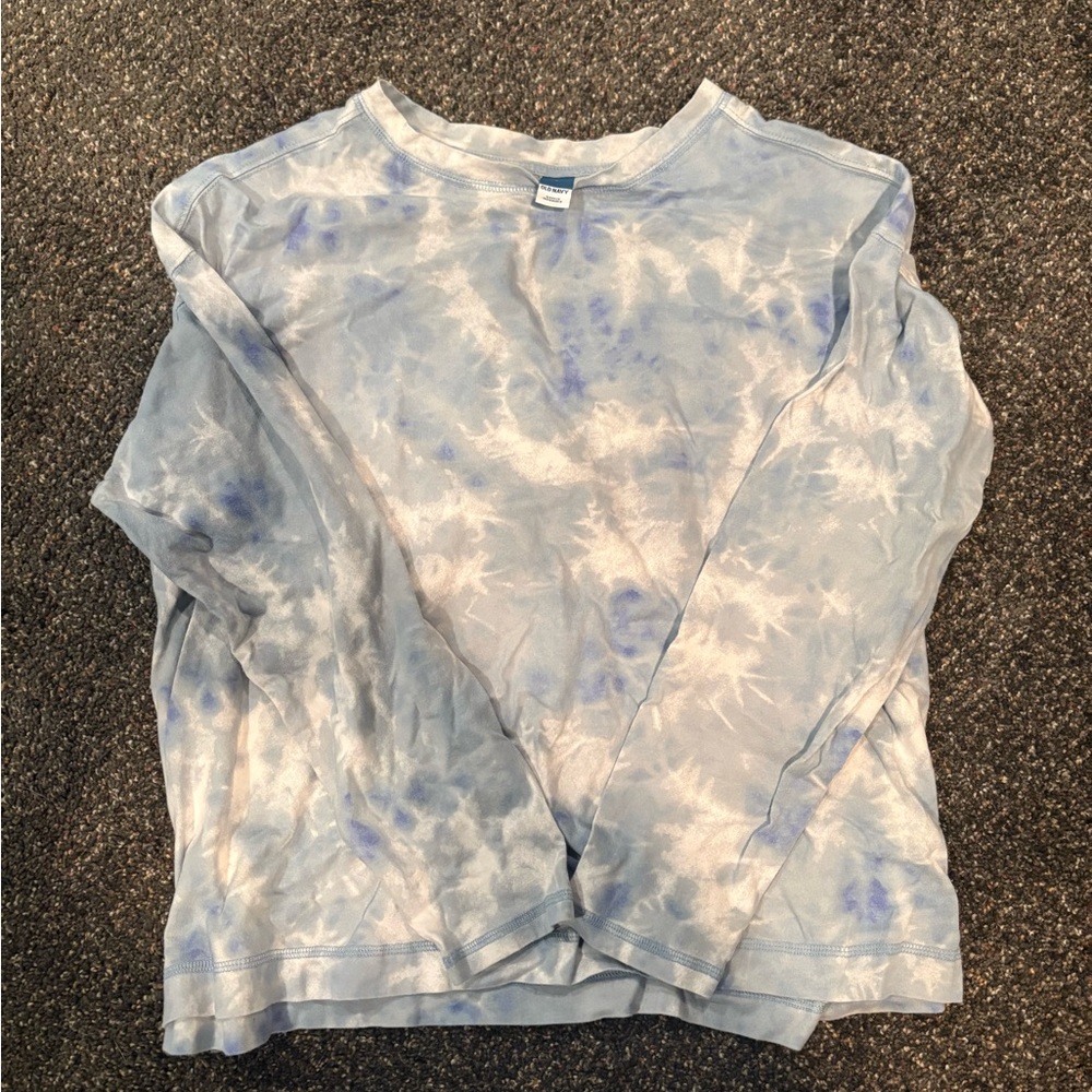 Old Navy Kids Light Blue Tie-Dye Long Sleeve Tee